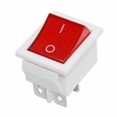 GENİŞ IŞIKLI ANAHTAR ON-OFF 4P KIRMIZI - BEYAZ KASA