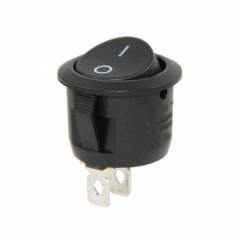 YUVARLAK IŞIKSIZ ANAHTAR ON-OFF 2P SİYAH ALT KASA YUVRLK.