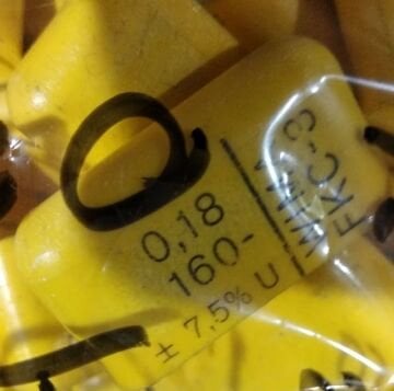 180nF 160V DC Polyester Kondansatör BA:10mm