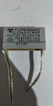 220nF 275V AC Kablolu Polyester Kondansatör BA:23mm